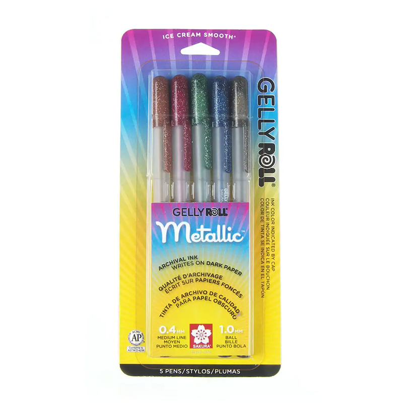 Gelly Roll Metallic® Gel Pen Set - Dark Colors (5-pc)