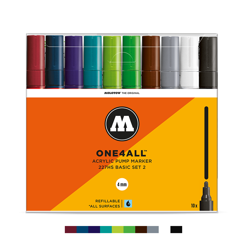 MOLOTOW ONE4ALL 227HS Basic Set 2 10 pc The Yard Art Supplies