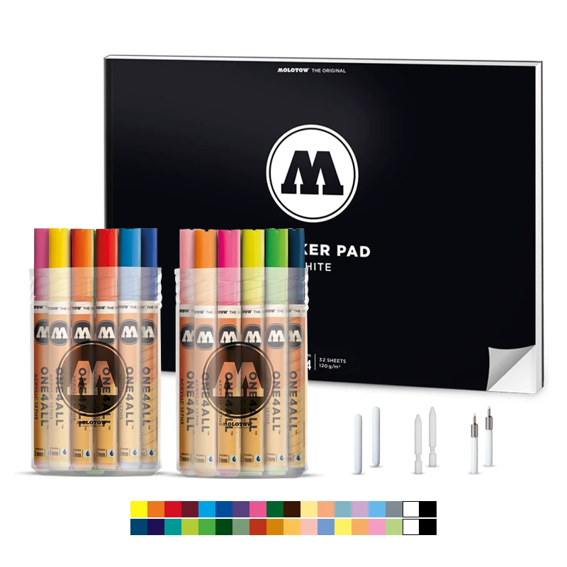 Molotow ONE4ALL 10 colors basic set 4mm refillable 