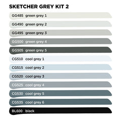 SKETCHER Marker Set - Grey Kit 2 (12-pc)