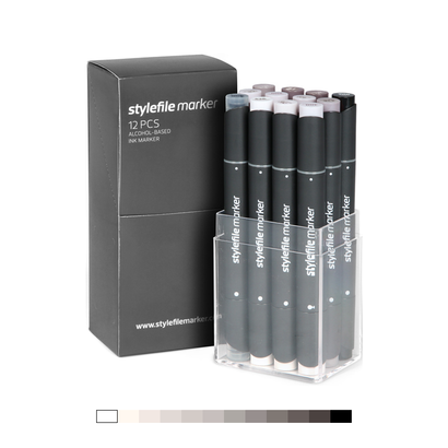 Classic Dual-Tip Marker Set - Warm Grey (12-pc)