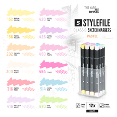 Stylefile® Classic Dual-Tip Marker Set - Pastel (12-pc) – The Yard Art  Supplies