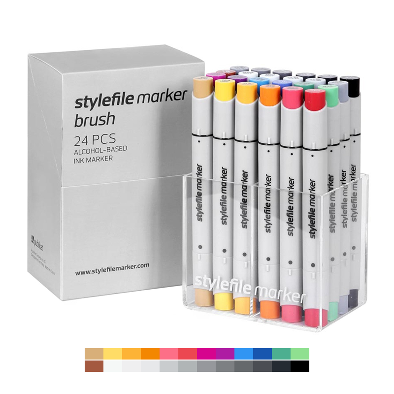Stylefile® Brush Dual-Tip Marker Set - Main A (24-pc) – The Yard Art  Supplies