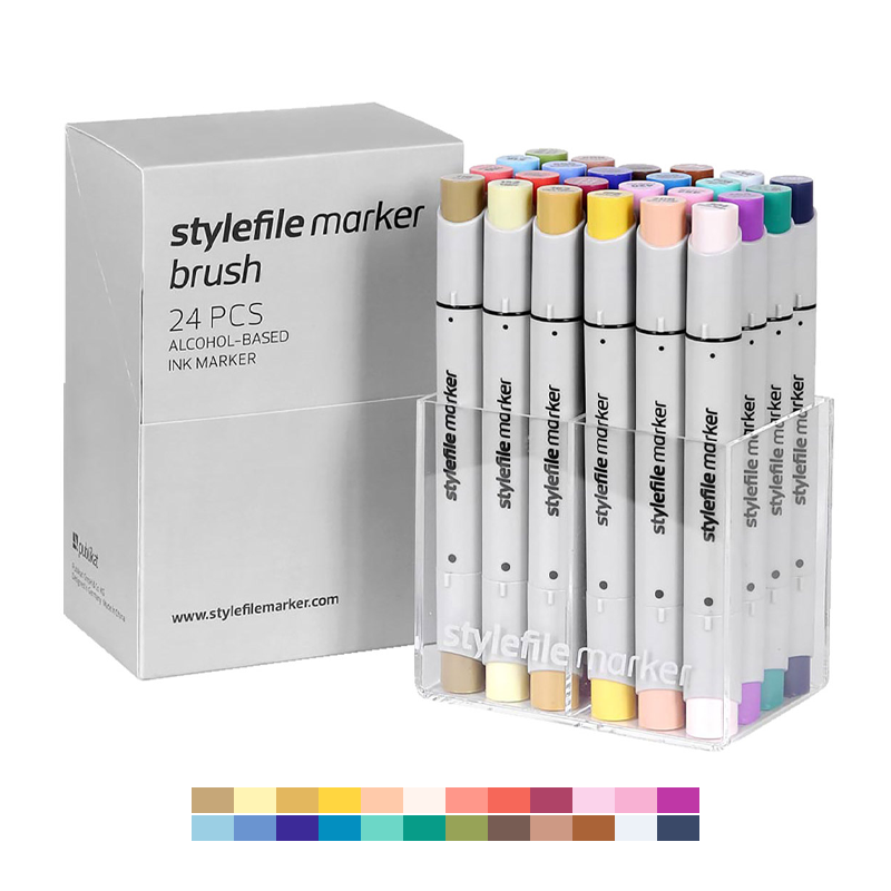 Stylefile® Brush Dual-Tip Marker Set - Main B (24-pc) – The Yard