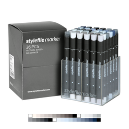 Classic Dual-Tip Marker Set - Grey (36-pc)